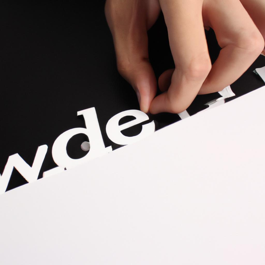 Person adjusting web design typography
