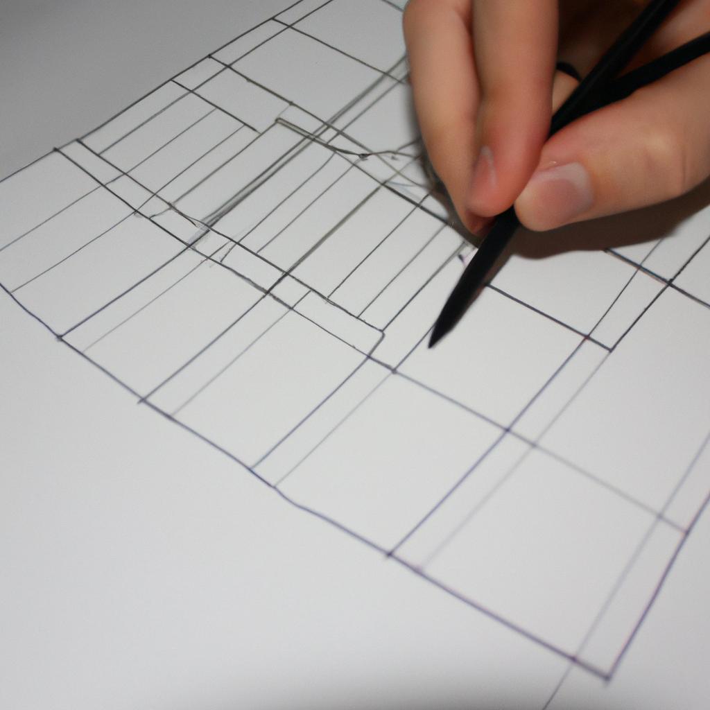 Person sketching wireframe on paper